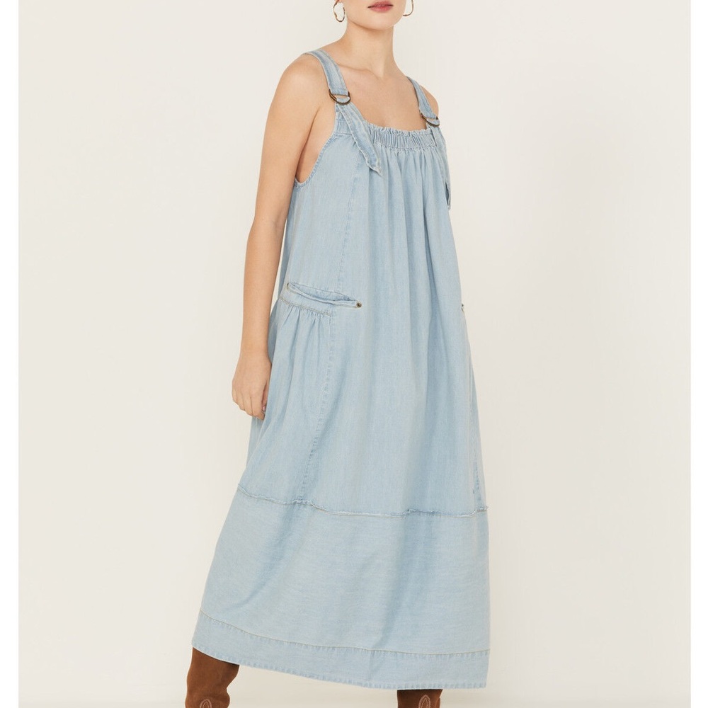 Free People Machu Barrel Midi Denim Dress